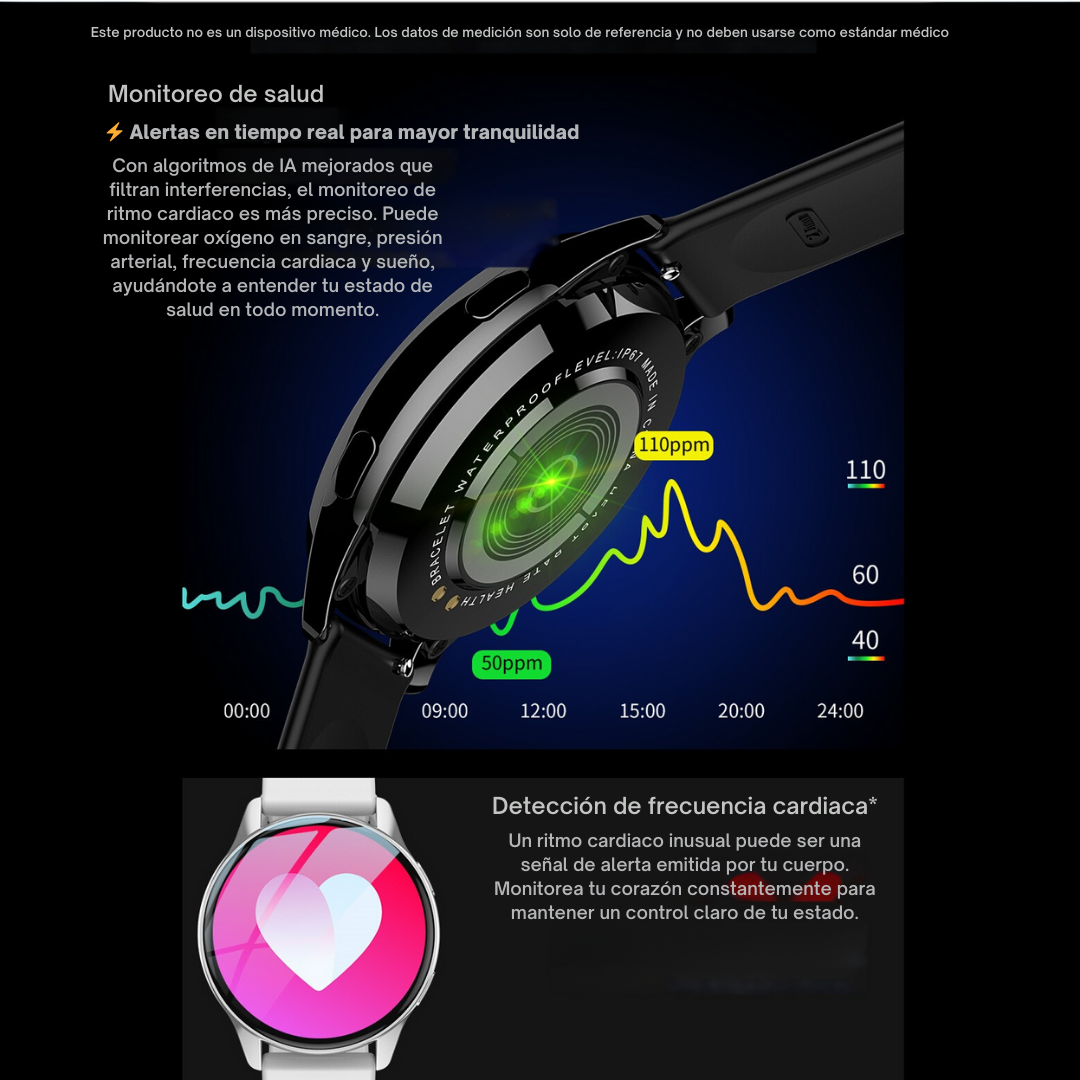 Nimora Vital One – Smartwatch con Monitoreo de Salud y Llamadas Bluetooth ⌚