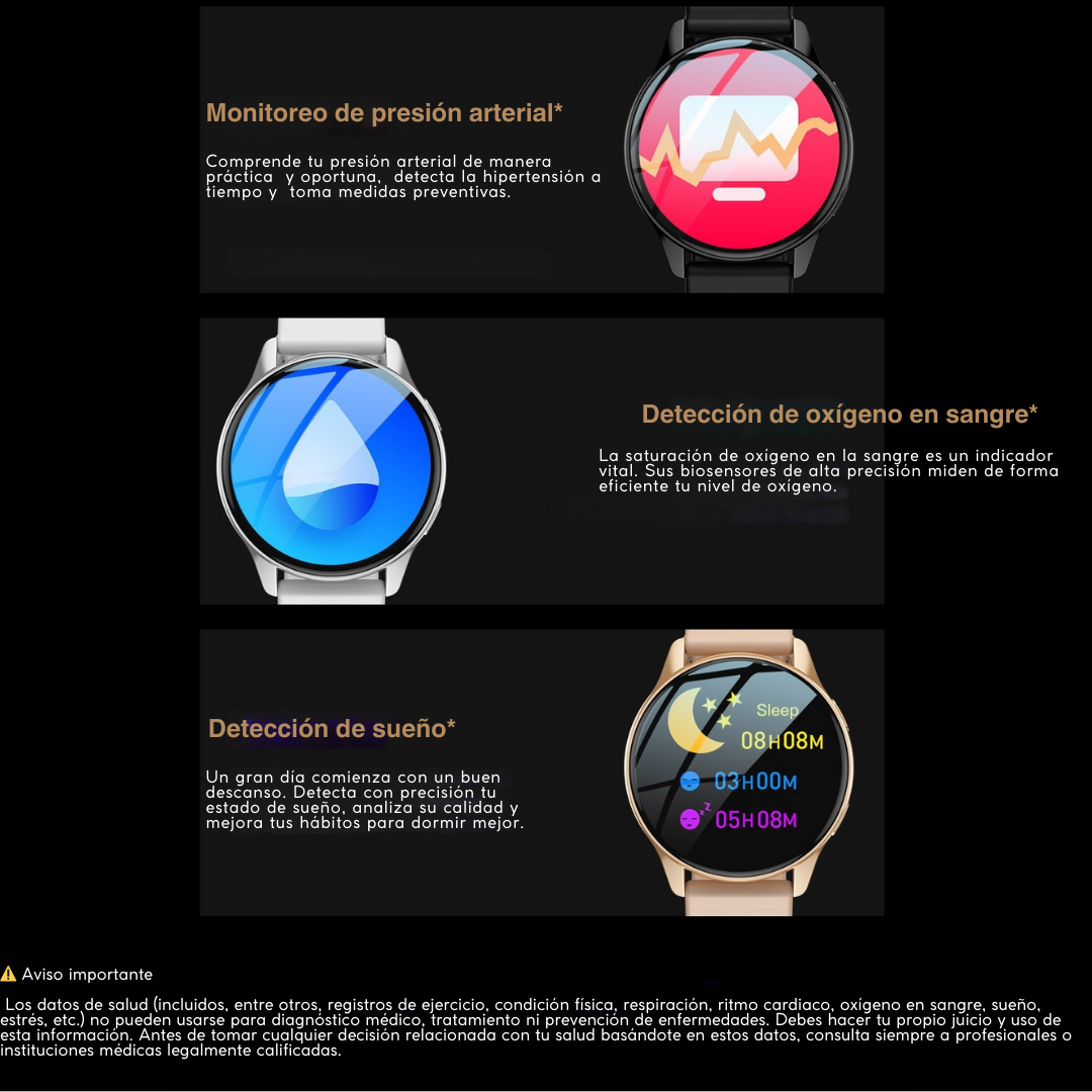 Nimora Vital One – Smartwatch con Monitoreo de Salud y Llamadas Bluetooth ⌚