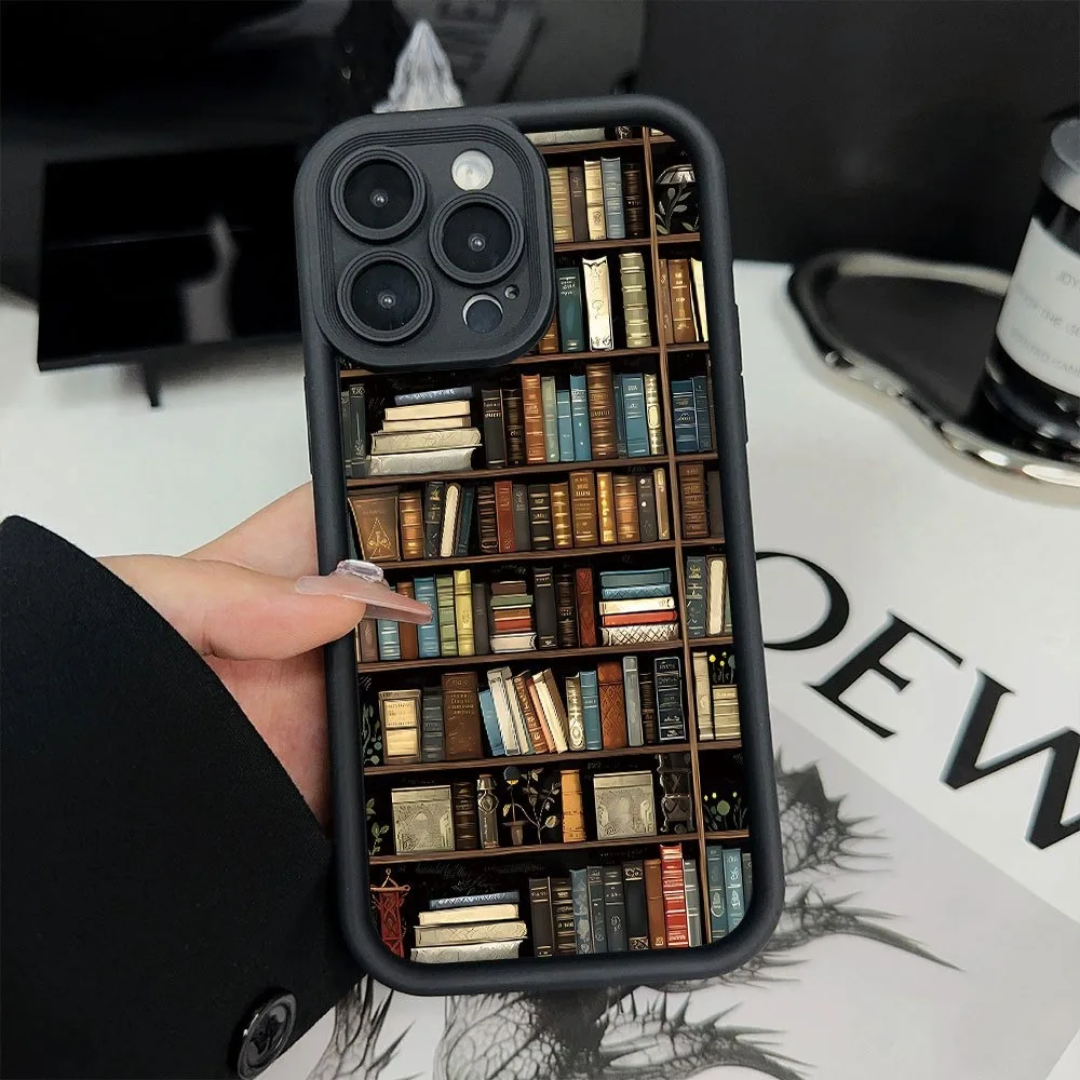 Funda de teléfono con diseño creativo (libros)