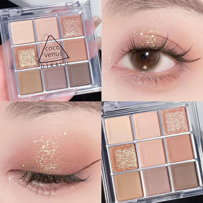 Paleta de Sombras de Ojos de Nueve Colores DIKALU Sunset Glow
