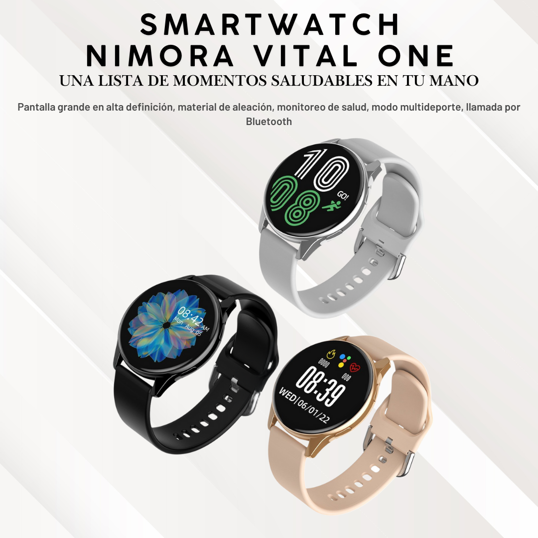 Nimora Vital One – Smartwatch con Monitoreo de Salud y Llamadas Bluetooth ⌚