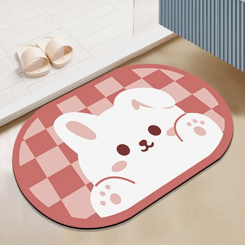 Nimora CozyBath – Alfombra de baño de diatomita con diseños divertidos 🐰🦖🐸