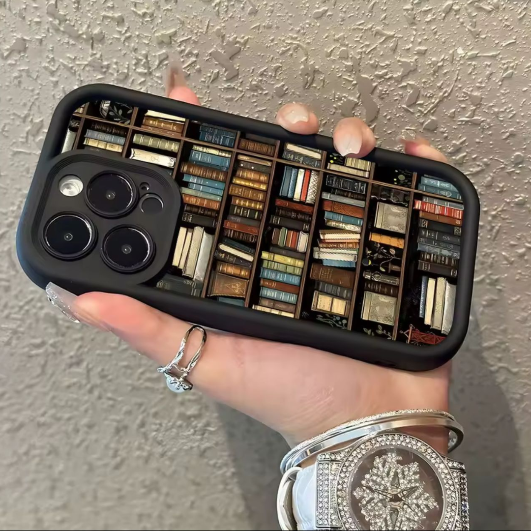 Funda de teléfono con diseño creativo (libros)