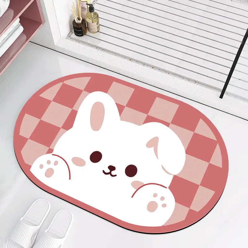 Nimora CozyBath – Alfombra de baño de diatomita con diseños divertidos 🐰🦖🐸