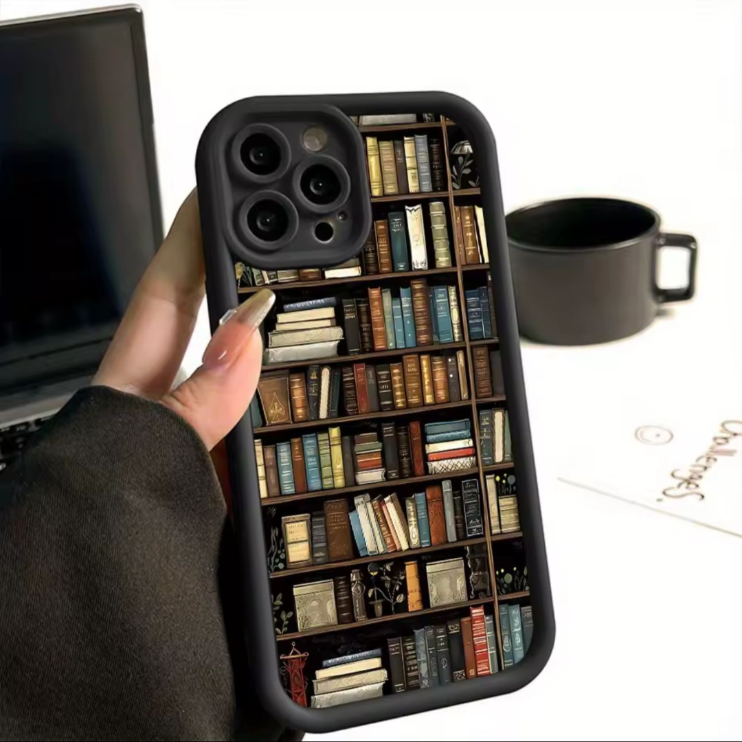 Funda de teléfono con diseño creativo (libros)