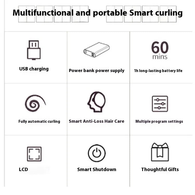 Portable Automatic Wireless Hair Curler