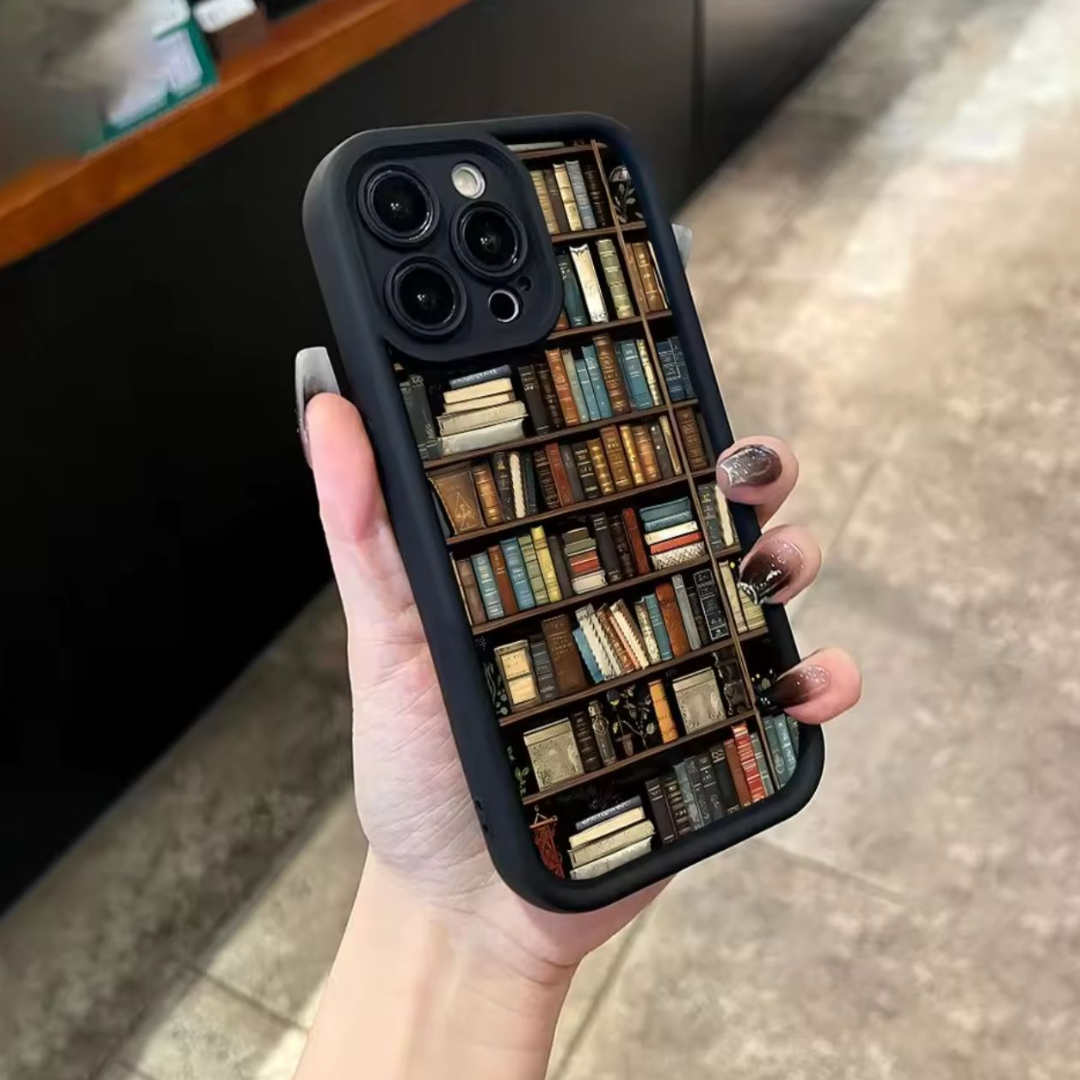 Funda de teléfono con diseño creativo (libros)