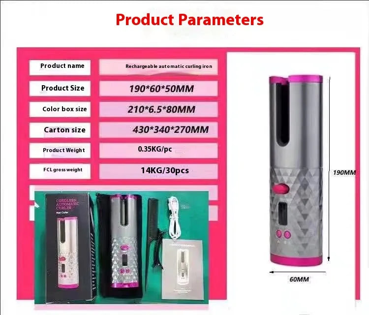 Portable Automatic Wireless Hair Curler
