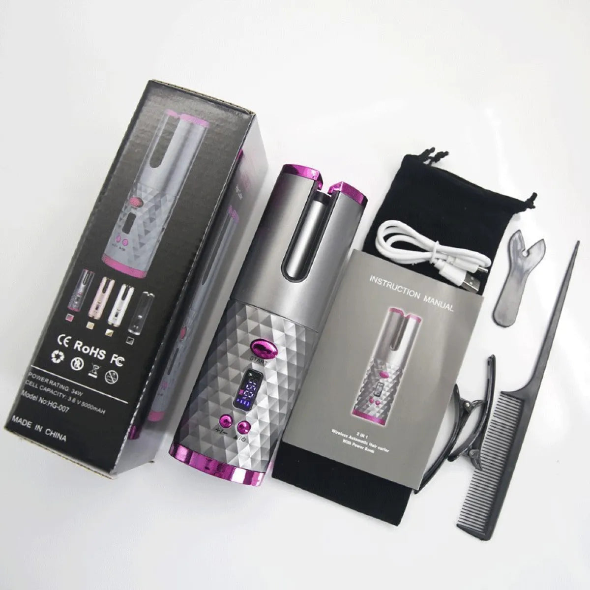 Portable Automatic Wireless Hair Curler