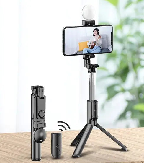 Nimora GlowStick – Selfie Stick con luz 3 en 1 para creadores 🚀