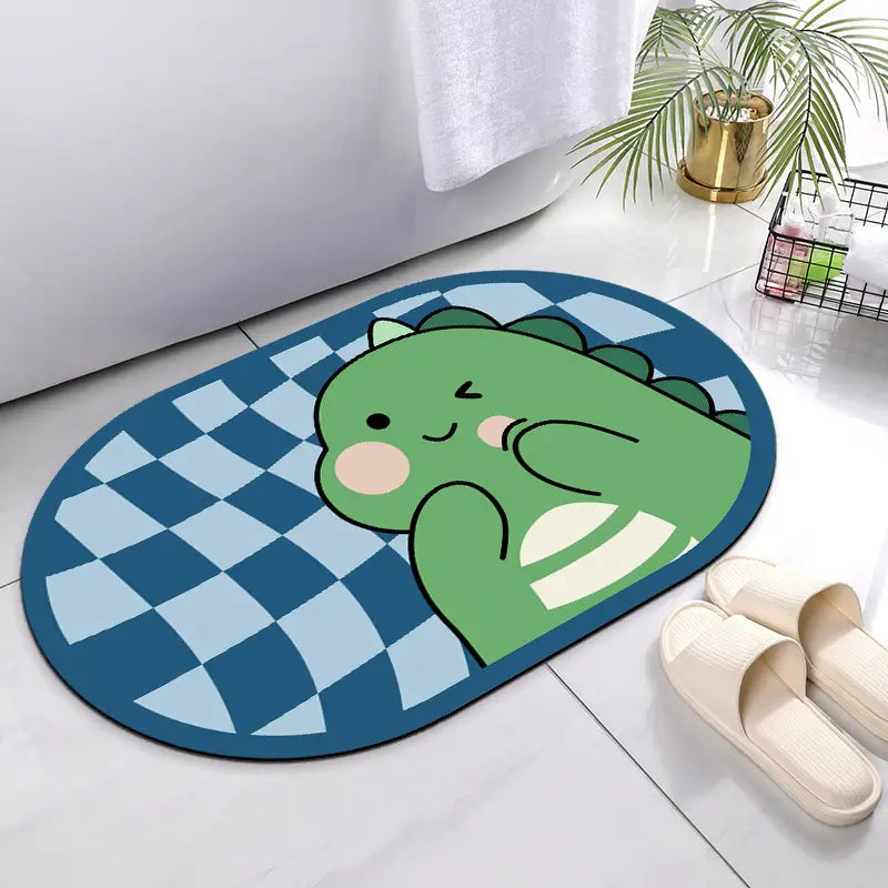 Nimora CozyBath – Alfombra de baño de diatomita con diseños divertidos 🐰🦖🐸