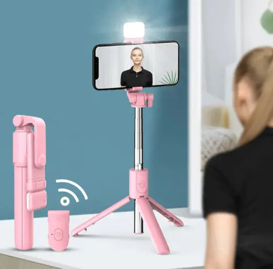 Nimora GlowStick – Selfie Stick con luz 3 en 1 para creadores 🚀