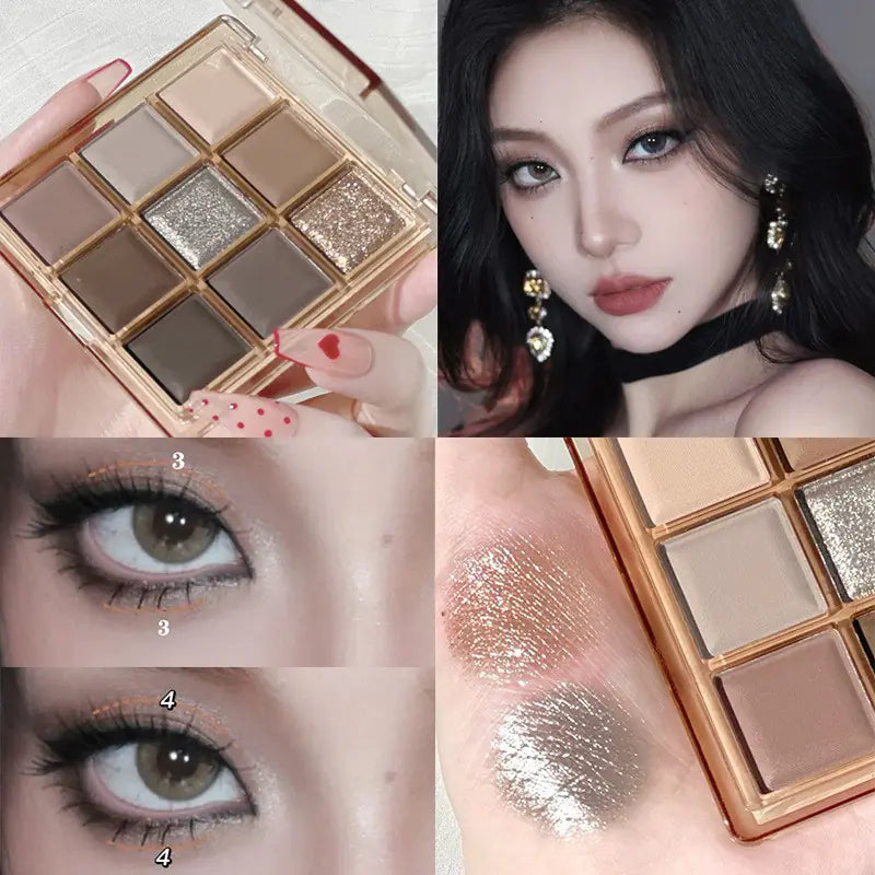 Paleta de Sombras de Ojos de Nueve Colores DIKALU Sunset Glow