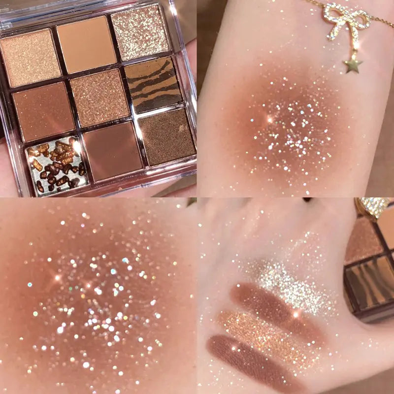Paleta de Sombras de Ojos de Nueve Colores DIKALU Sunset Glow
