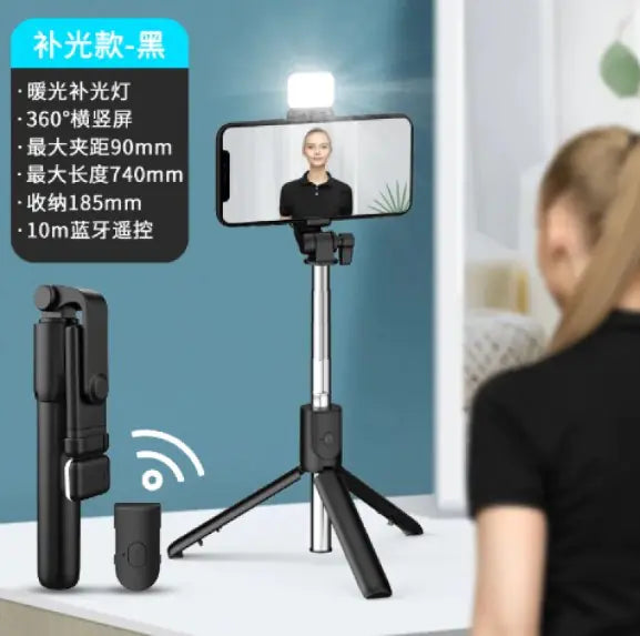 Nimora GlowStick – Selfie Stick con luz 3 en 1 para creadores 🚀