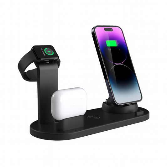 Nimora PowerHub 4-in-1 – Cargador inalámbrico multifuncional ⚡📱🎧⌚