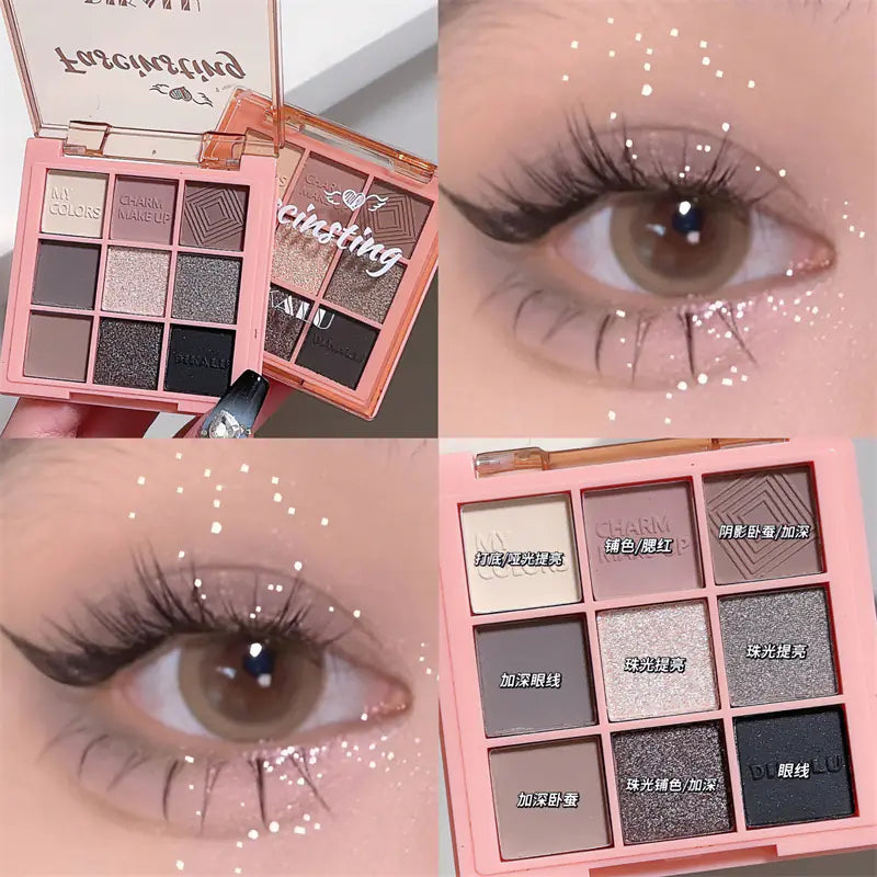 Paleta de Sombras de Ojos de Nueve Colores DIKALU Sunset Glow