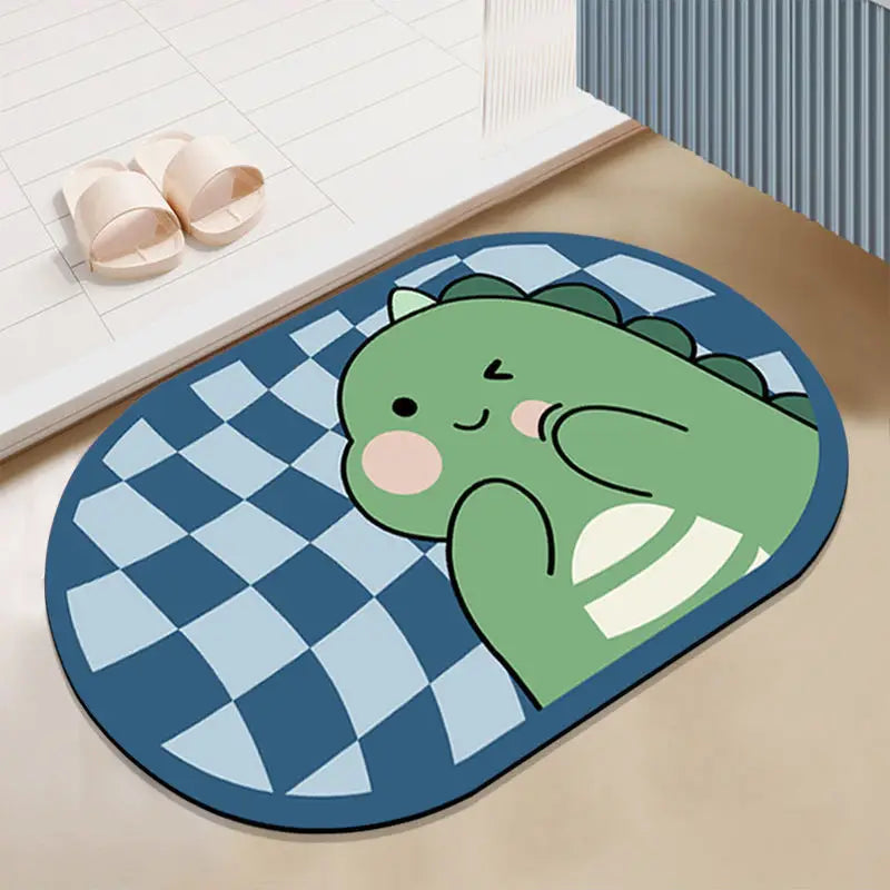 Nimora CozyBath – Alfombra de baño de diatomita con diseños divertidos 🐰🦖🐸