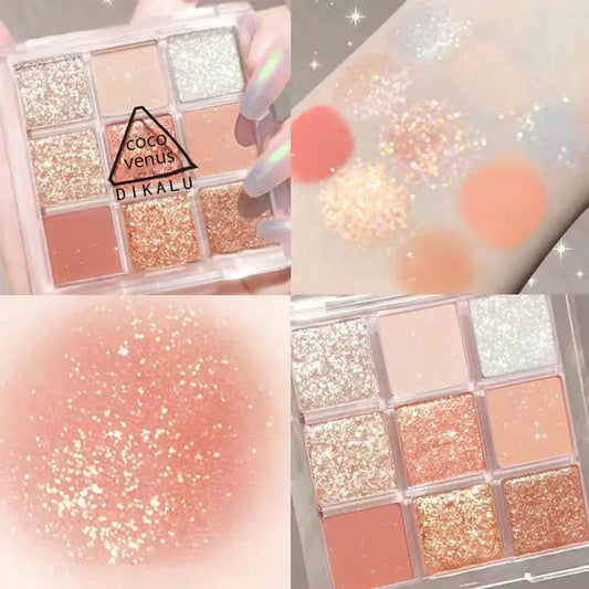 Paleta de Sombras de Ojos de Nueve Colores DIKALU Sunset Glow