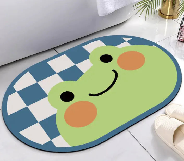 Nimora CozyBath – Alfombra de baño de diatomita con diseños divertidos 🐰🦖🐸