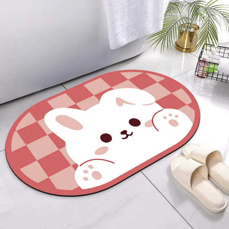 Nimora CozyBath – Alfombra de baño de diatomita con diseños divertidos 🐰🦖🐸