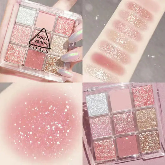Paleta de Sombras de Ojos de Nueve Colores DIKALU Sunset Glow