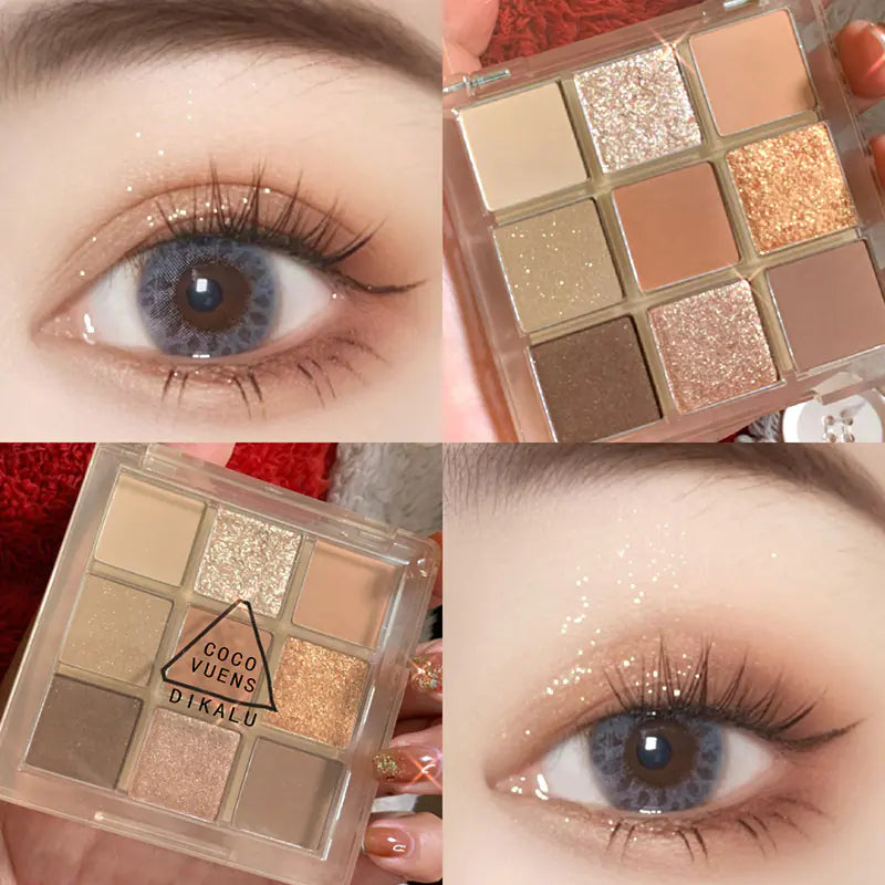 Paleta de Sombras de Ojos de Nueve Colores DIKALU Sunset Glow