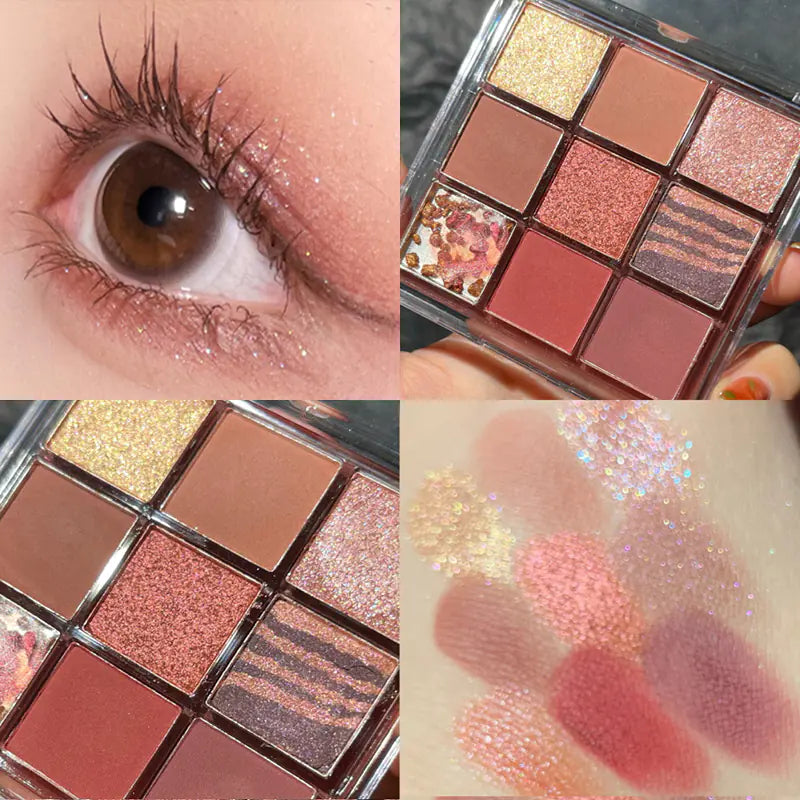Paleta de Sombras de Ojos de Nueve Colores DIKALU Sunset Glow