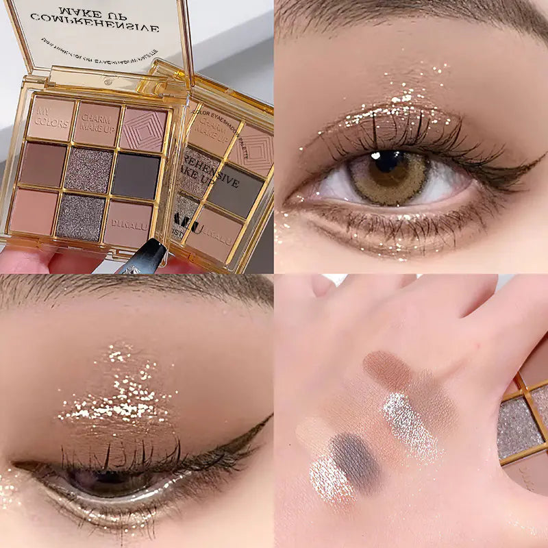 Paleta de Sombras de Ojos de Nueve Colores DIKALU Sunset Glow