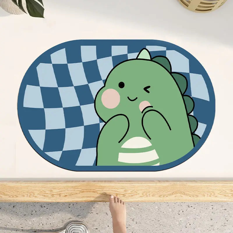 Nimora CozyBath – Alfombra de baño de diatomita con diseños divertidos 🐰🦖🐸