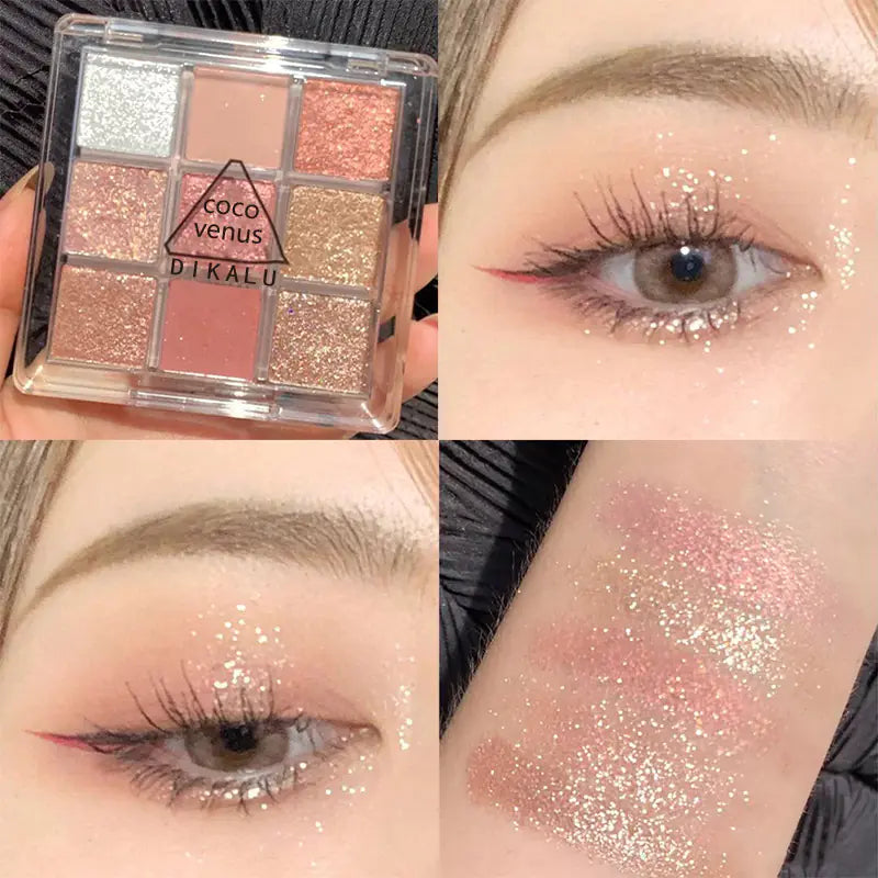 Paleta de Sombras de Ojos de Nueve Colores DIKALU Sunset Glow