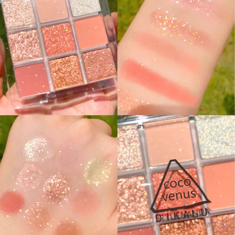 Paleta de Sombras de Ojos de Nueve Colores DIKALU Sunset Glow