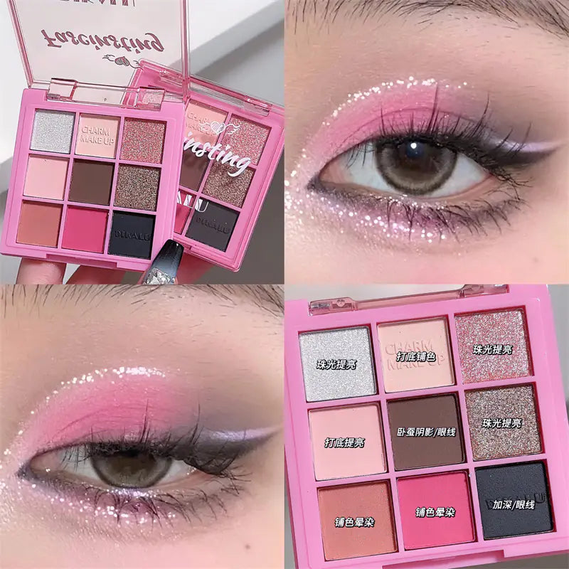 Paleta de Sombras de Ojos de Nueve Colores DIKALU Sunset Glow