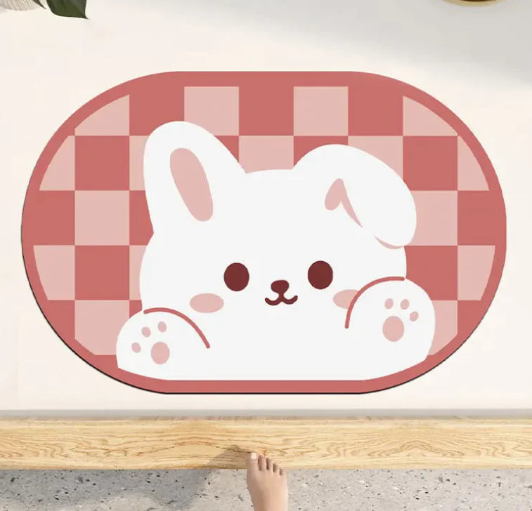 Nimora CozyBath – Alfombra de baño de diatomita con diseños divertidos 🐰🦖🐸
